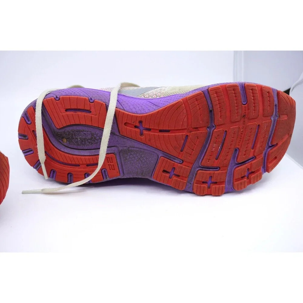 Brooks Shoes Adrenaline GTS 22 Womens Size 10 Running Comfy Grey White Purple
